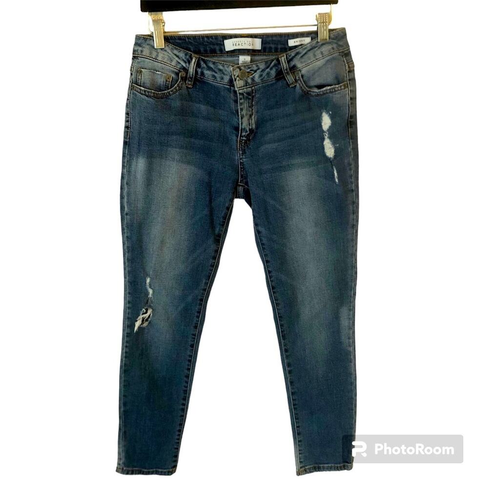 Kenneth Cole Jeans Womens 6 29" Skinny Distressed Boho Ankle Stretch Grunge